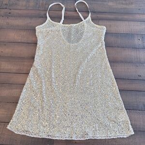 Free People Intimately gold sequin slip dress - size small